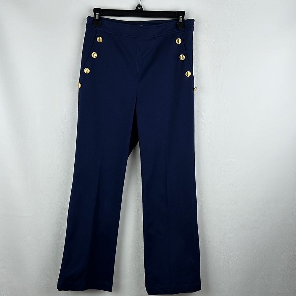 W By Worth Navy Blue High-Waisted Ankle Pants